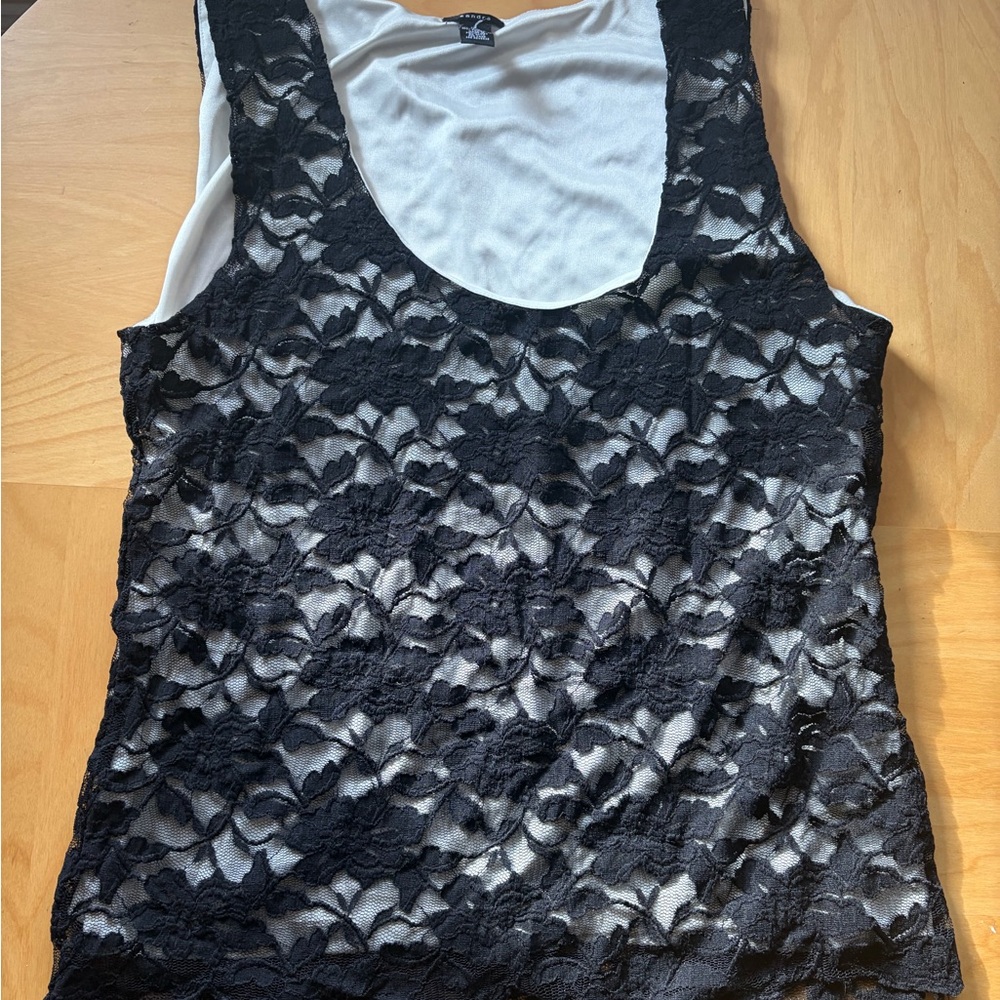 Chic Black Lace Women's Tank Top